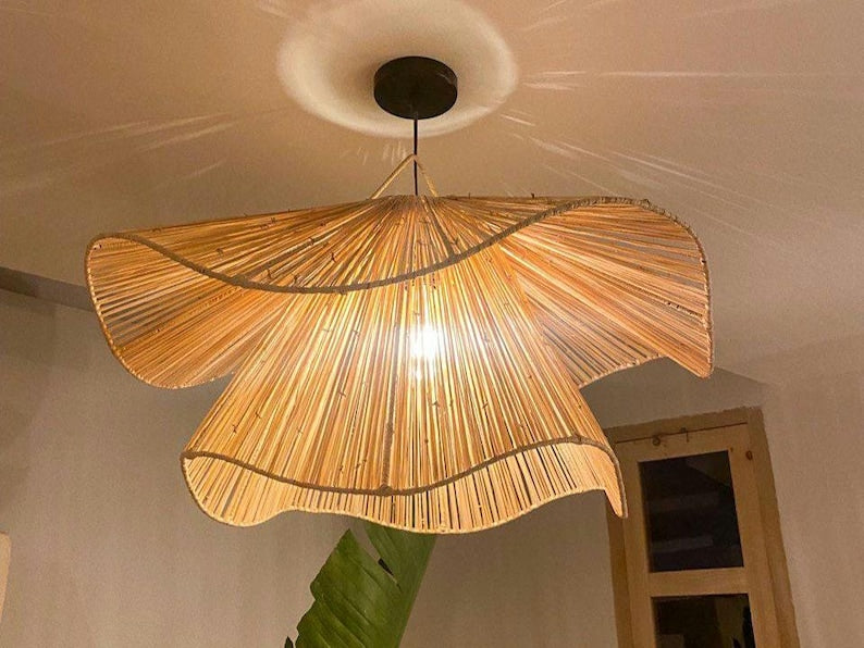Handmade Raffia Pendant Light – Ceiling Lamp