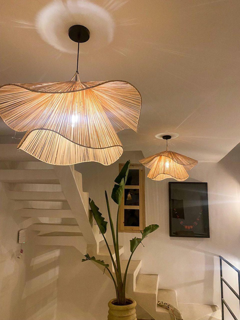 Handmade Raffia Pendant Light – Ceiling Lamp