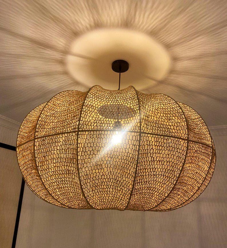 Raffia Pendant Light – Ball Shape
