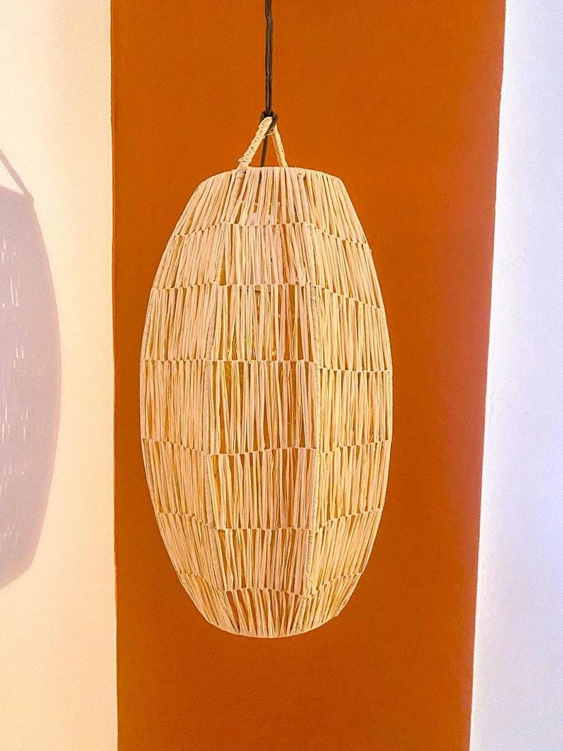 Straight Raffia Lace Pendant Light