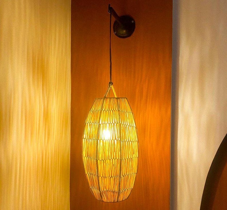 Straight Raffia Lace Pendant Light