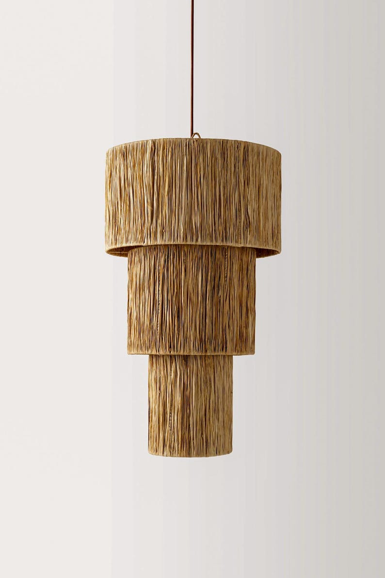 Natural Raffia Pendant Light – Height 40, 50, 60 cm