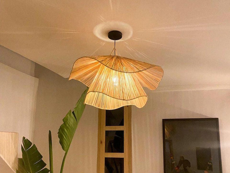Handmade Raffia Pendant Light – Ceiling Lamp