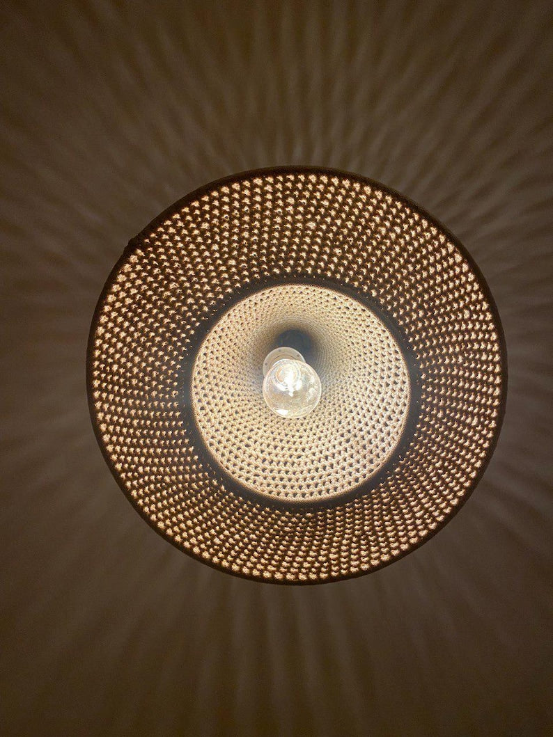 Moroccan Handmade Chandelier – Metal & Cord Boho Ceiling Light