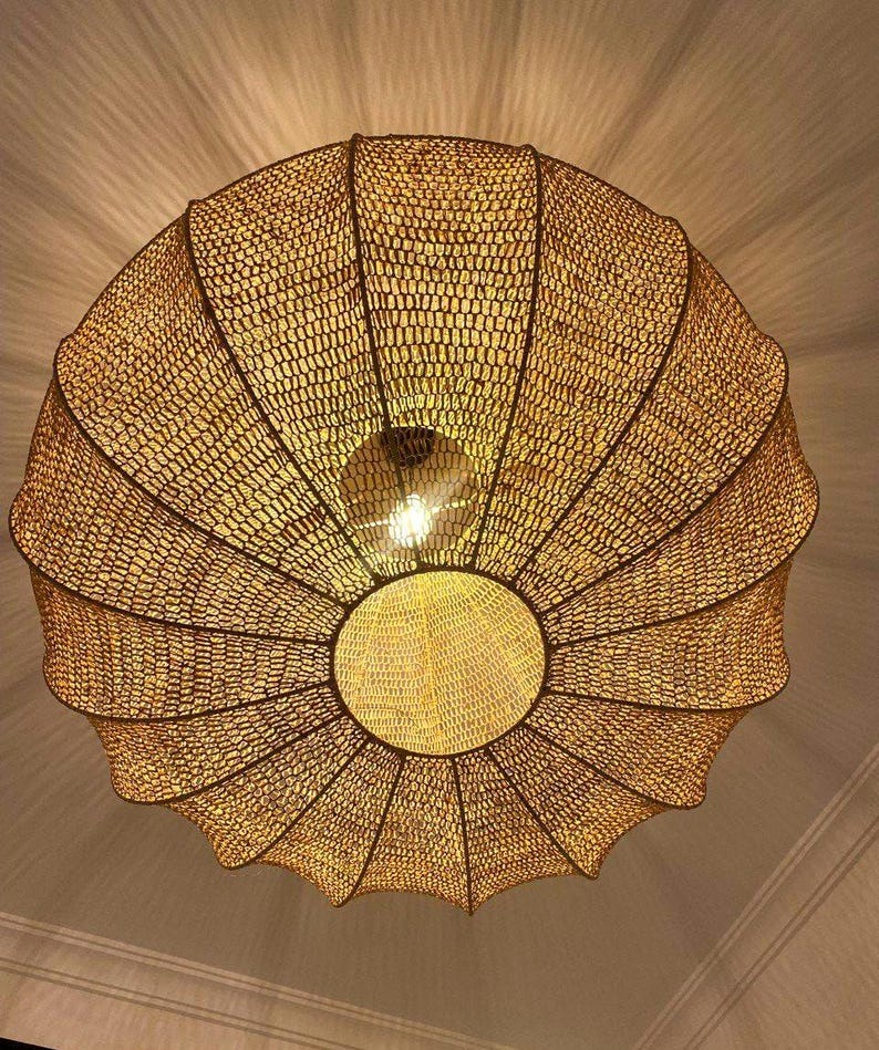 Raffia Pendant Light – Ball Shape
