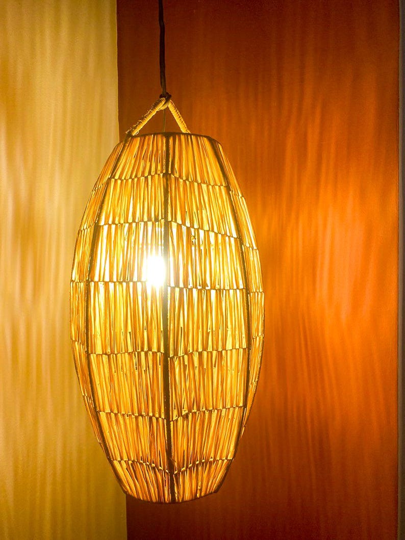 Straight Raffia Lace Pendant Light
