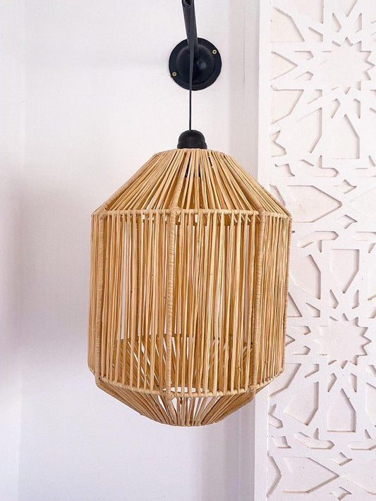 Raffia Pendant Light – Handmade Natural Fiber Lampshade