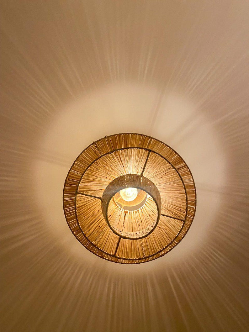 Handmade Raffia Pendant Light – Bohemian Lamp