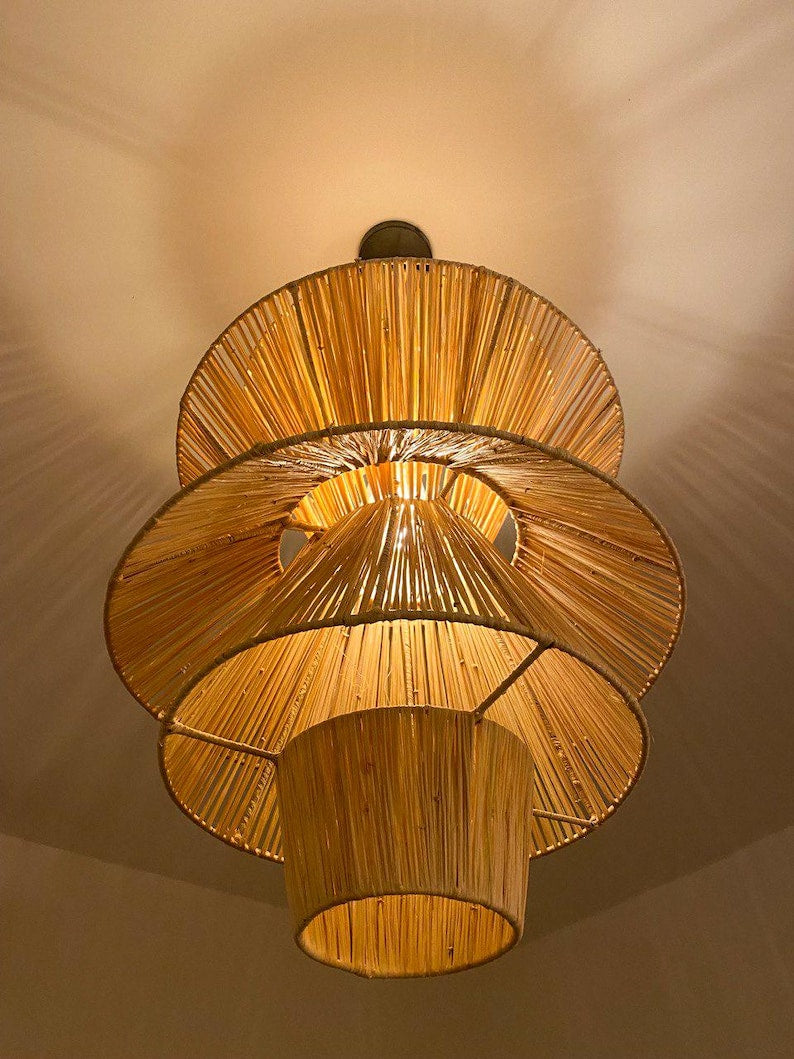 Handmade Raffia Pendant Light – Bohemian Lamp