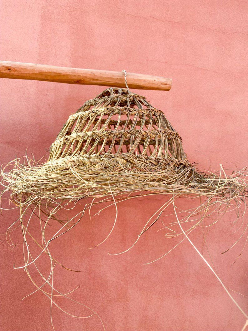 SUSPENSION EN ALFA AJOURÉ - DEMI BOULE 1 TRESSE