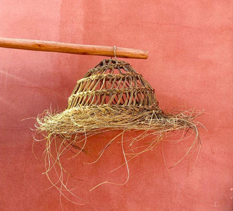 SUSPENSION EN ALFA AJOURÉ - DEMI BOULE 1 TRESSE
