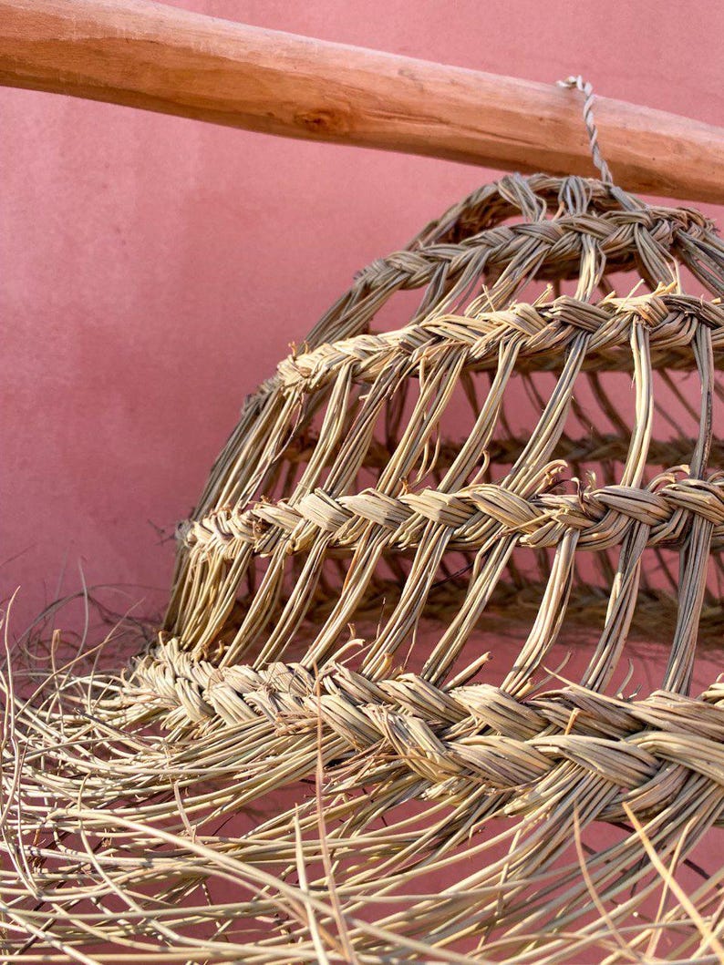 SUSPENSION EN ALFA AJOURÉ - DEMI BOULE 1 TRESSE
