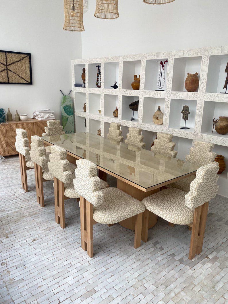 Bouclé Upholstered Accent Chair – Handmade Wood Frame
