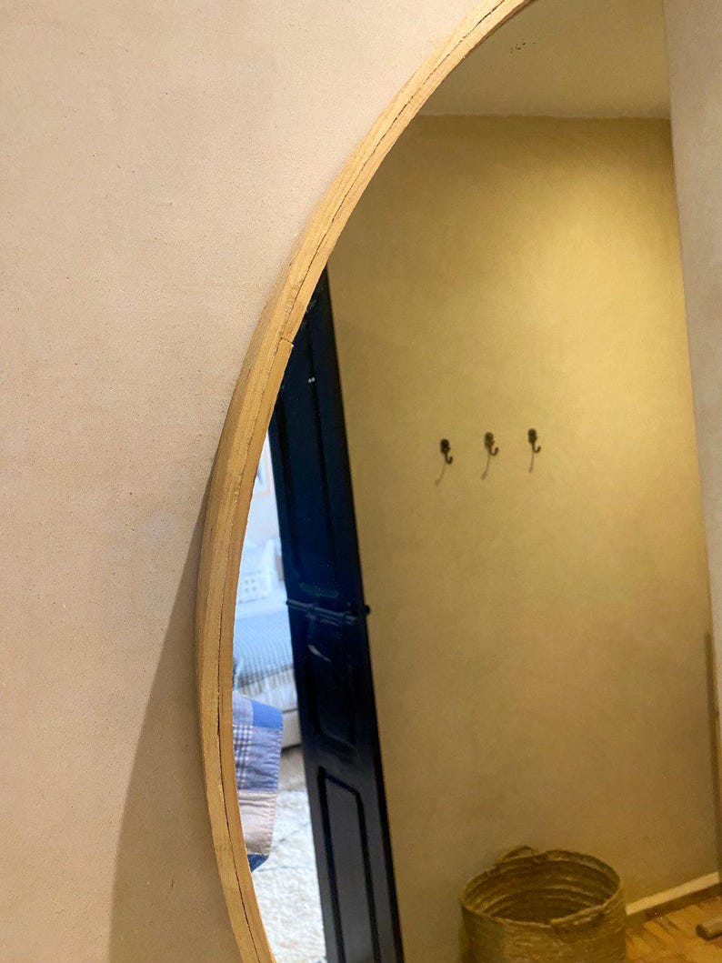 Handmade Round Brass Mirror – Modern Moroccan Wall Décor