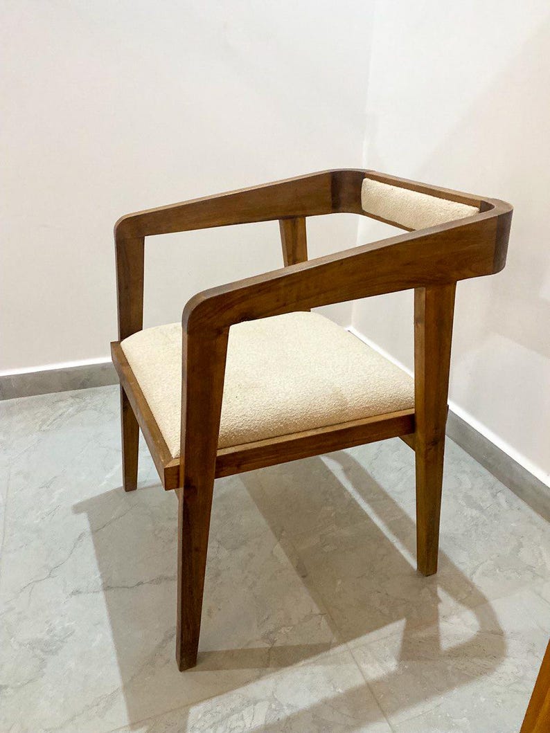 Walnut Armchair – Handmade Upholstered Seat