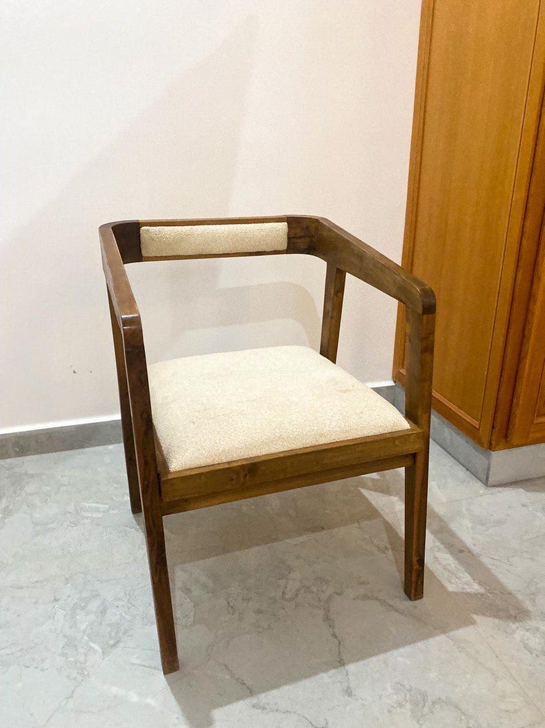 Walnut Armchair – Handmade Upholstered Seat