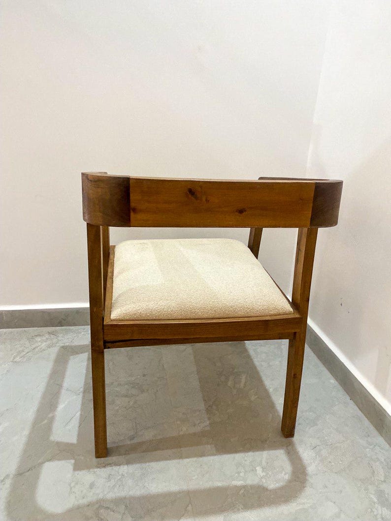Walnut Armchair – Handmade Upholstered Seat