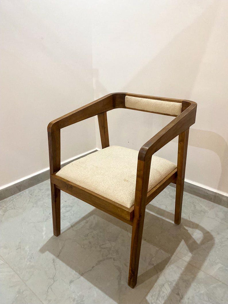Walnut Armchair – Handmade Upholstered Seat