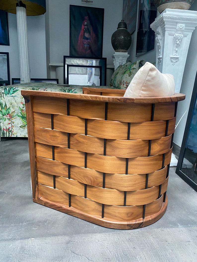 Walnut Barrel Lounge Chair – Handmade with Cushion