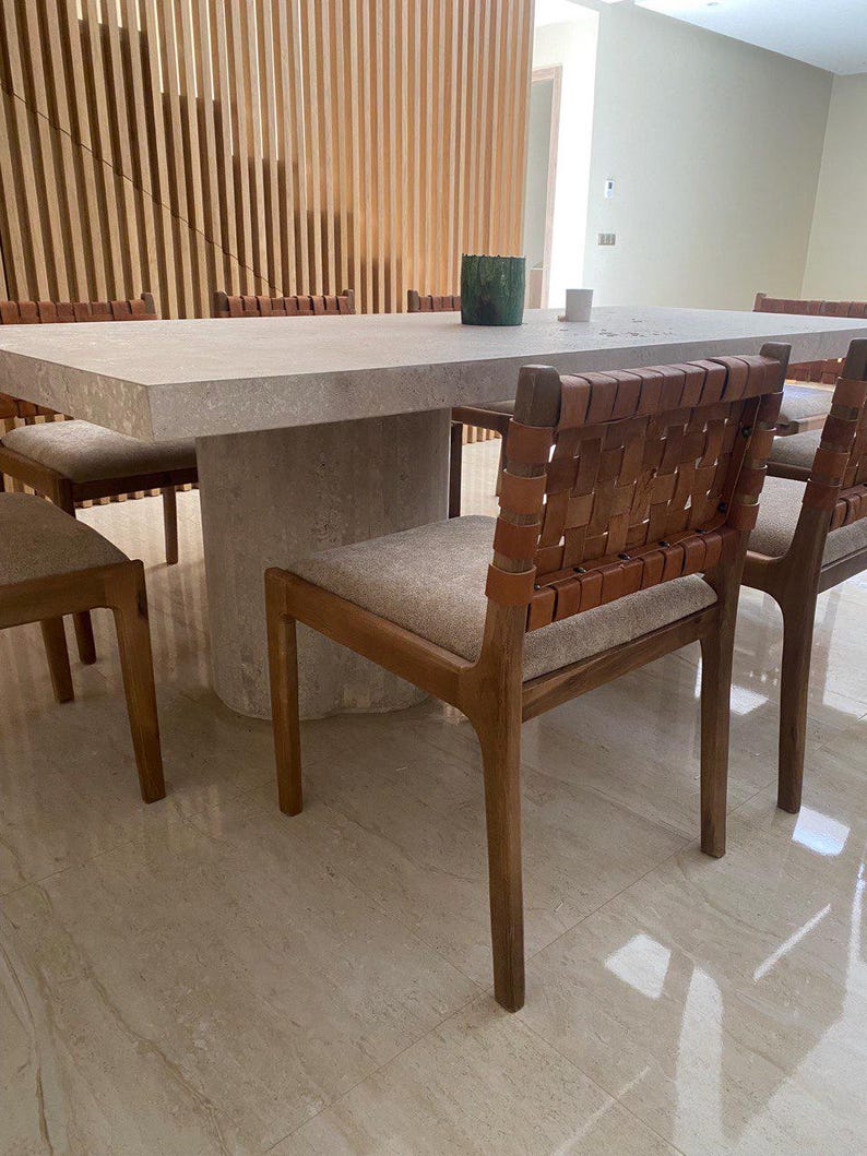 Handmade Walnut Wood & Leather Dining Chair ( 3 Chairs and get one for free )