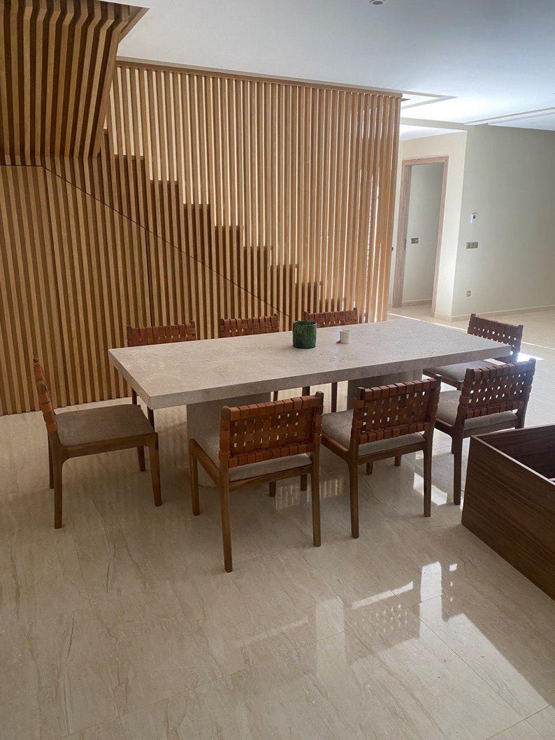Handmade Walnut Wood & Leather Dining Chair ( 3 Chairs and get one for free )