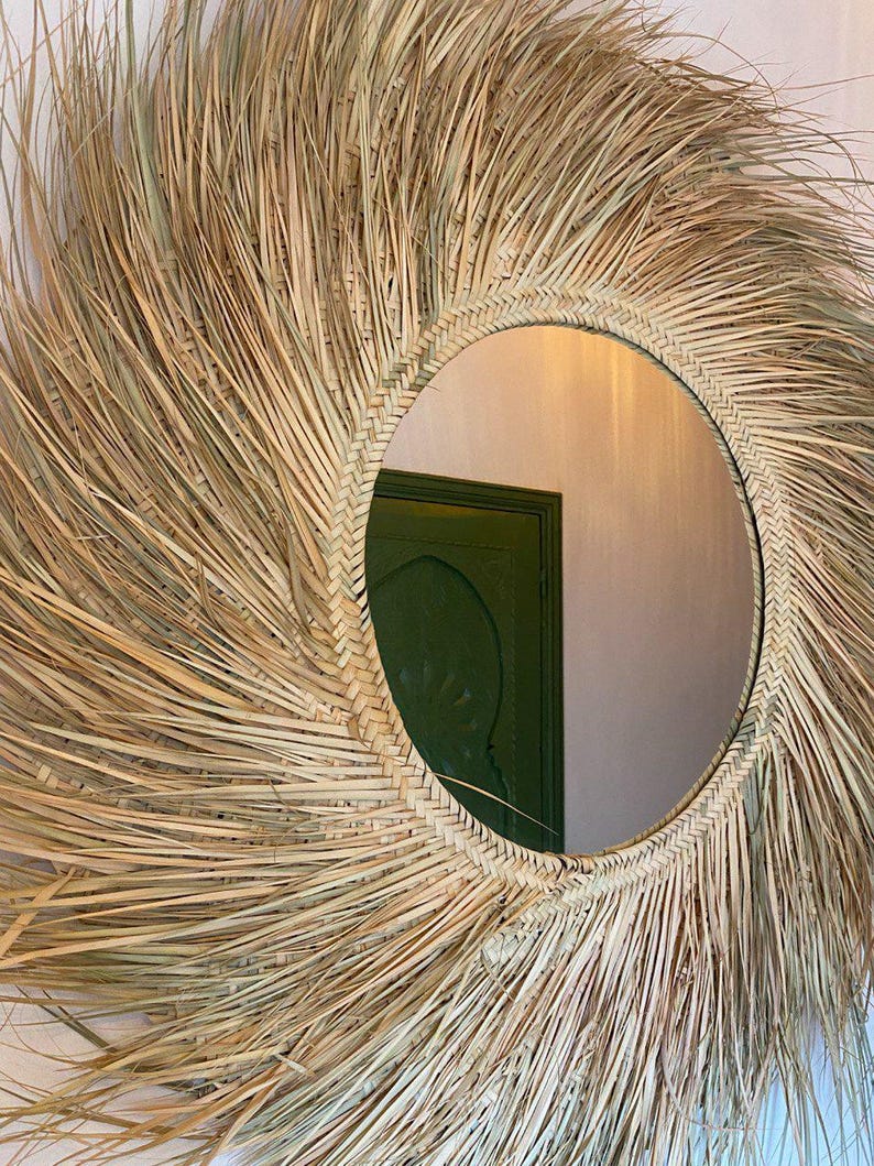 Miroir marocain en feuilles de Doum
