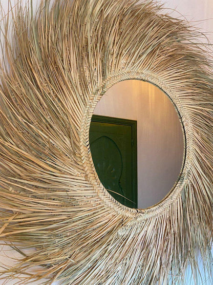Miroir marocain en feuilles de Doum
