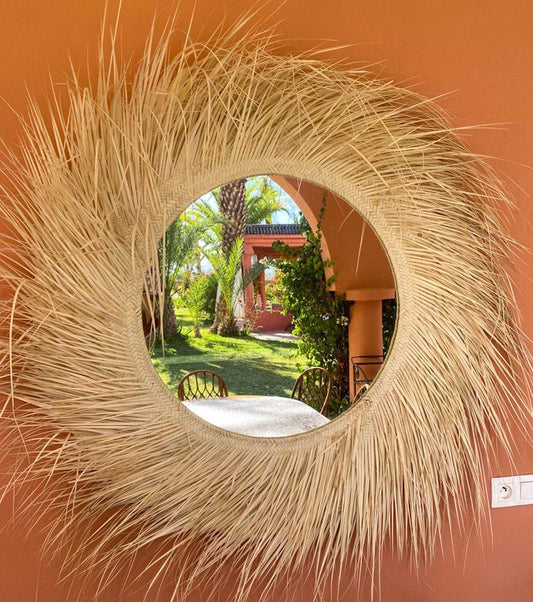 Miroir marocain en feuilles de Doum