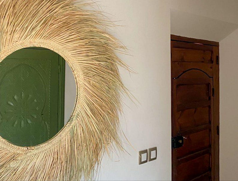 Miroir marocain en feuilles de Doum