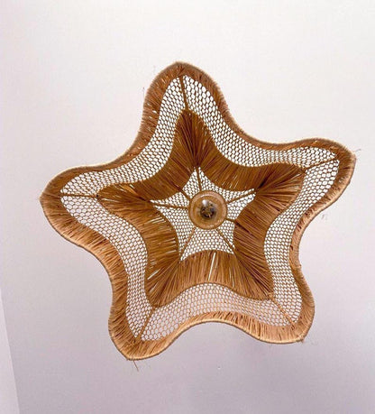 Raffia Pendant Light – Flower Shape