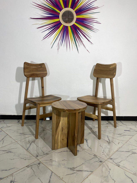 Walnut Chair & Stool Set – Rope Seat