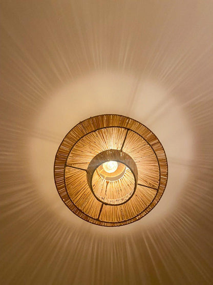 Handmade Raffia Pendant Light – Bohemian Lamp