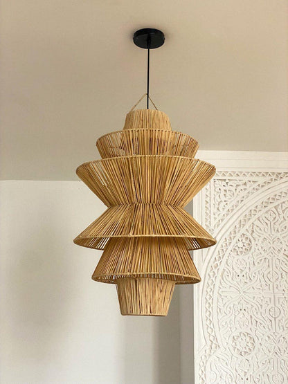 Handmade Raffia Pendant Light – Bohemian Lamp