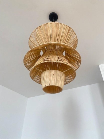 Handmade Raffia Pendant Light – Bohemian Lamp