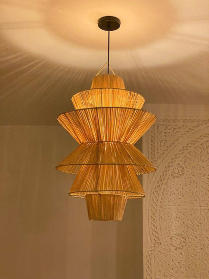 Handmade Raffia Pendant Light – Bohemian Lamp