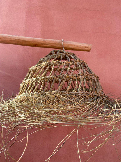 SUSPENSION EN ALFA AJOURÉ - DEMI BOULE 1 TRESSE