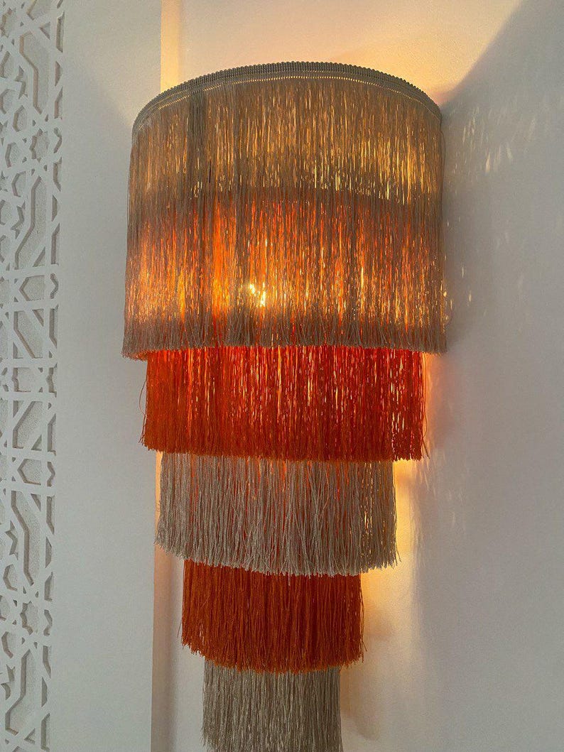 Fringe Wall Lamp – Boho Cotton Layered Light Fixture