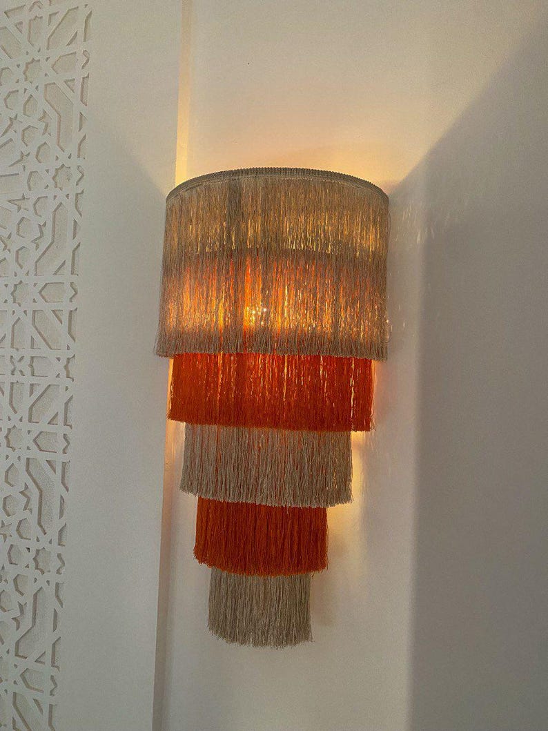 Fringe Wall Lamp – Boho Cotton Layered Light Fixture