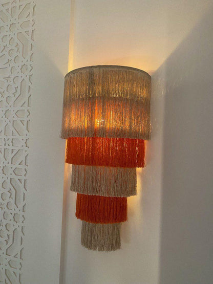Fringe Wall Lamp – Boho Cotton Layered Light Fixture