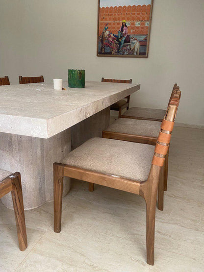 Handmade Walnut Wood & Leather Dining Chair ( 3 Chairs and get one for free )