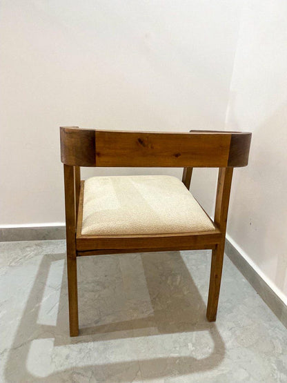 Walnut Armchair – Handmade Upholstered Seat