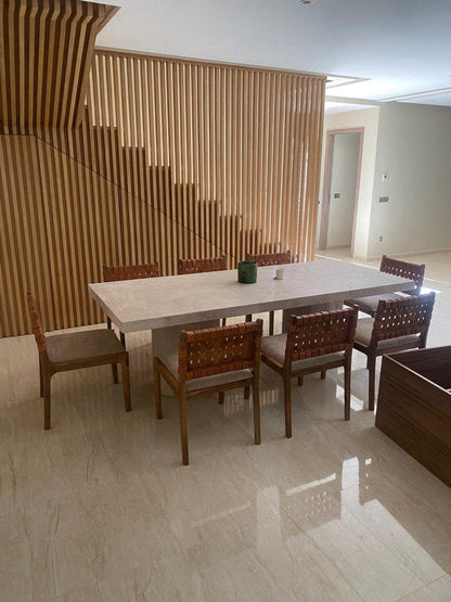 Handmade Walnut Wood & Leather Dining Chair ( 3 Chairs and get one for free )
