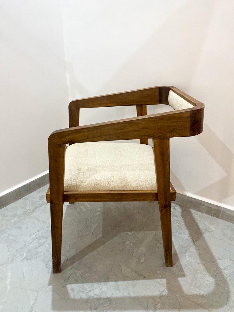 Walnut Armchair – Handmade Upholstered Seat