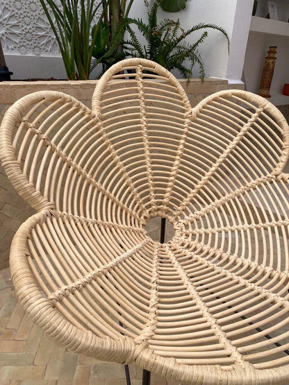 Handmade Rattan Flower Chair – Bohemian Lounge Seat